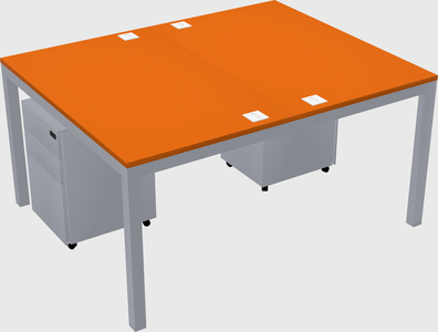 Shared rectangular desk