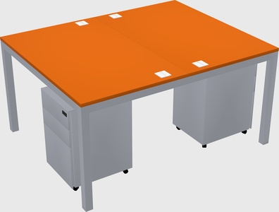 Shared rectangular desk