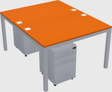 Shared rectangular desk