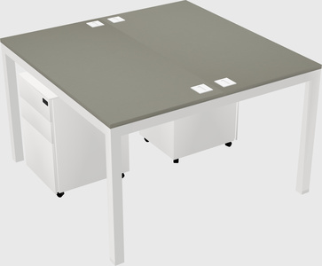 Shared rectangular desk