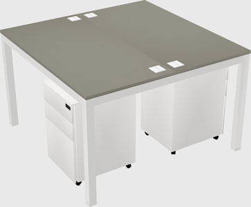 Shared rectangular desk