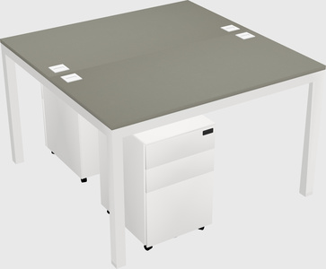 Shared rectangular desk