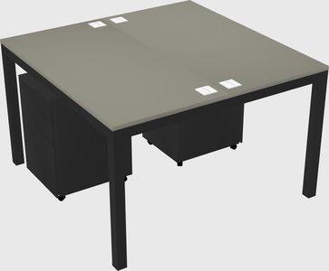 Shared rectangular desk