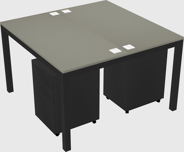 Shared rectangular desk