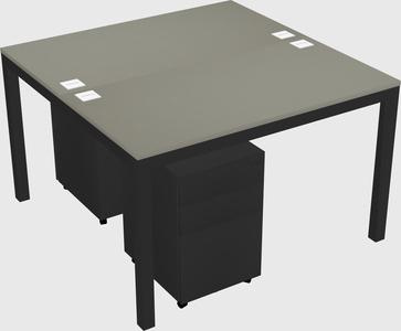 Shared rectangular desk
