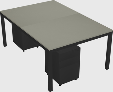 Shared rectangular desk