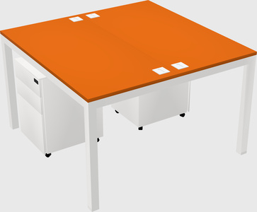 Shared rectangular desk
