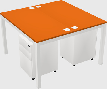 Shared rectangular desk