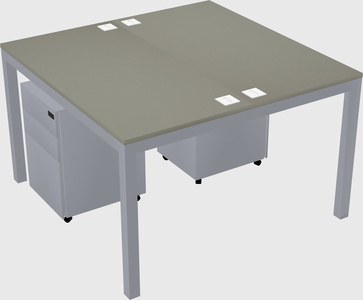 Shared rectangular desk