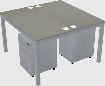 Shared rectangular desk