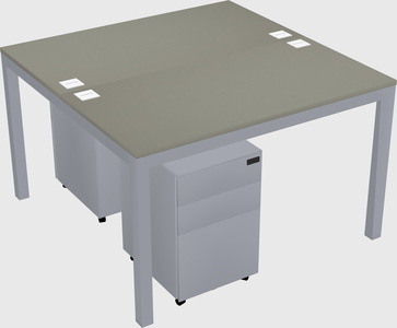 Shared rectangular desk