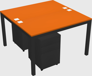 Shared rectangular desk