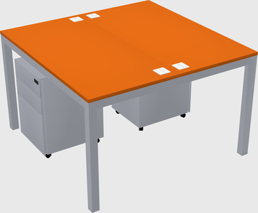 Shared rectangular desk