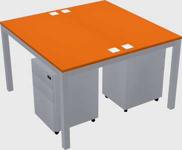 Shared rectangular desk