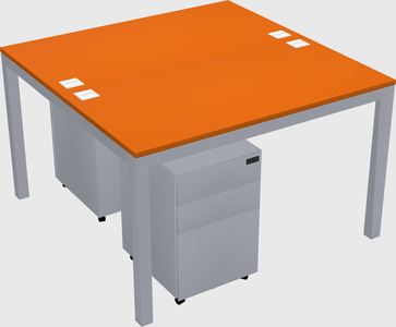 Shared rectangular desk