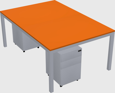 Shared rectangular desk
