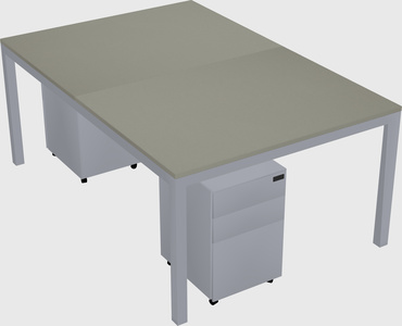 Shared rectangular desk