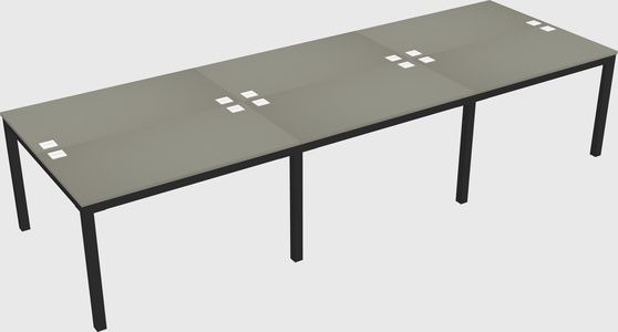Shared rectangular desk