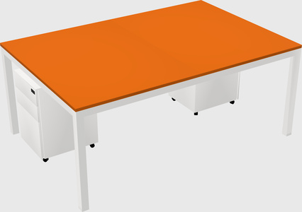 Shared rectangular desk