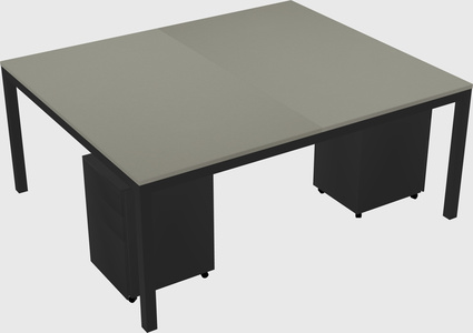 Shared rectangular desk