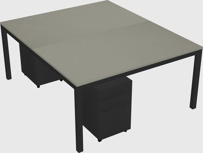 Shared rectangular desk