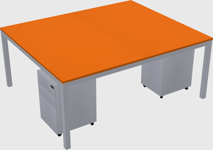 Shared rectangular desk