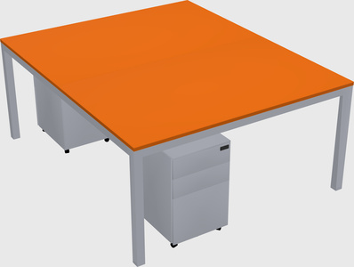 Shared rectangular desk