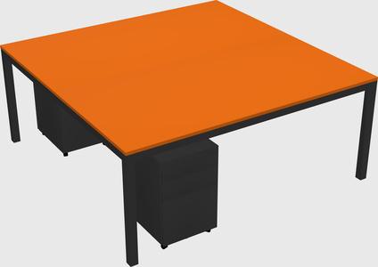 Shared rectangular desk