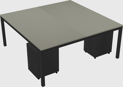 Shared rectangular desk