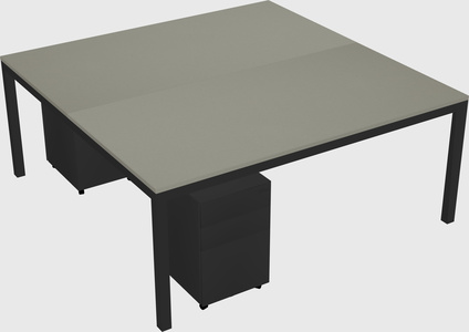 Shared rectangular desk