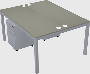 Shared rectangular desk