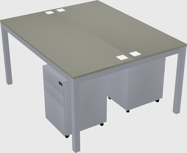 Shared rectangular desk