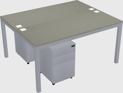 Shared rectangular desk