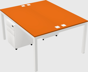 Shared rectangular desk