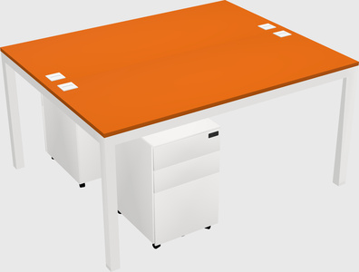 Shared rectangular desk