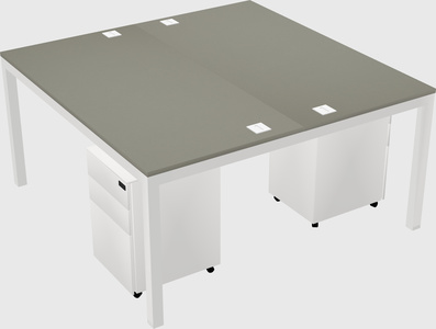 Shared rectangular desk