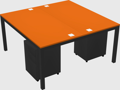 Shared rectangular desk