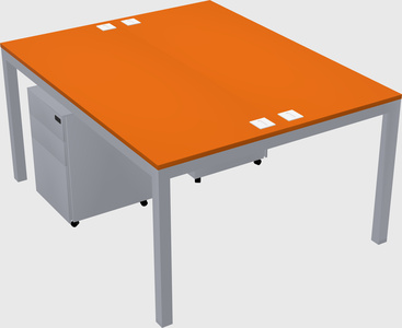 Shared rectangular desk