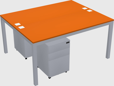 Shared rectangular desk