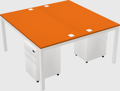 Shared rectangular desk