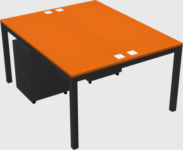 Shared rectangular desk