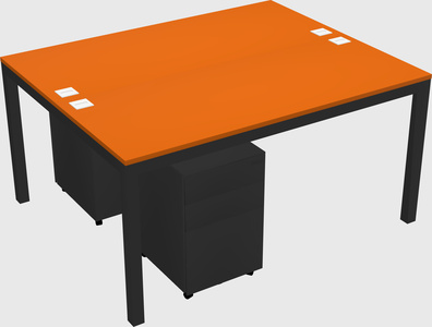 Shared rectangular desk