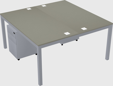Shared rectangular desk