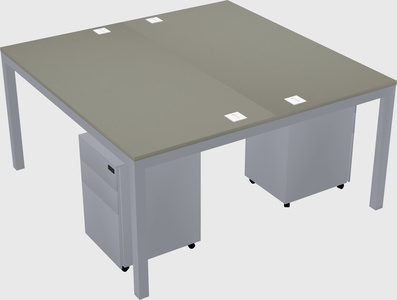 Shared rectangular desk