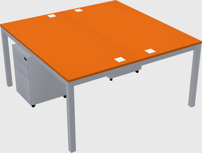 Shared rectangular desk