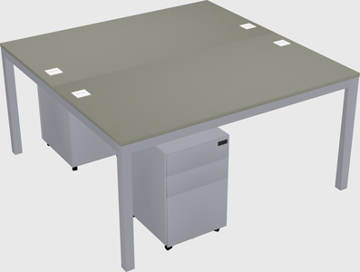 Shared rectangular desk
