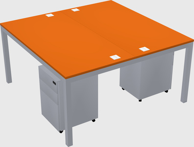 Shared rectangular desk