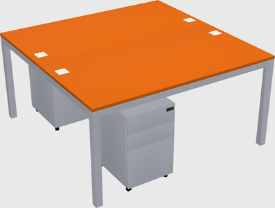 Shared rectangular desk