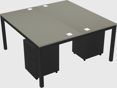 Shared rectangular desk