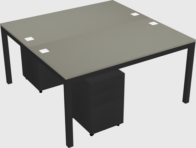 Shared rectangular desk